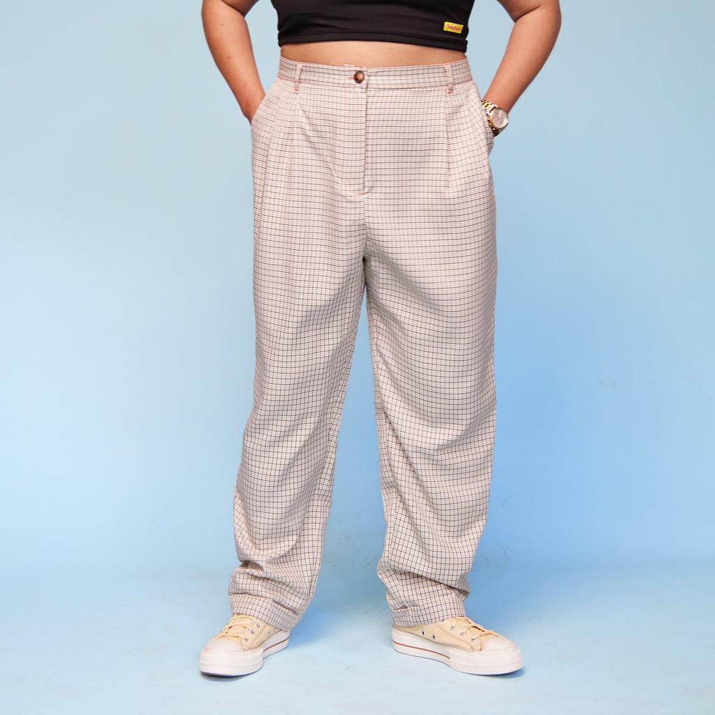 Model is wearing Trans Masc Suit Pants - front view