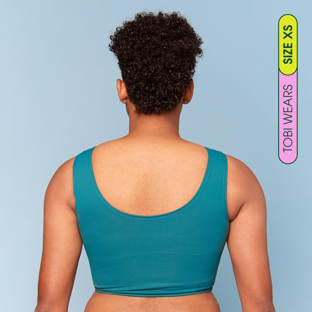 Tobi is wearing breathable Swim Binder  - back view
