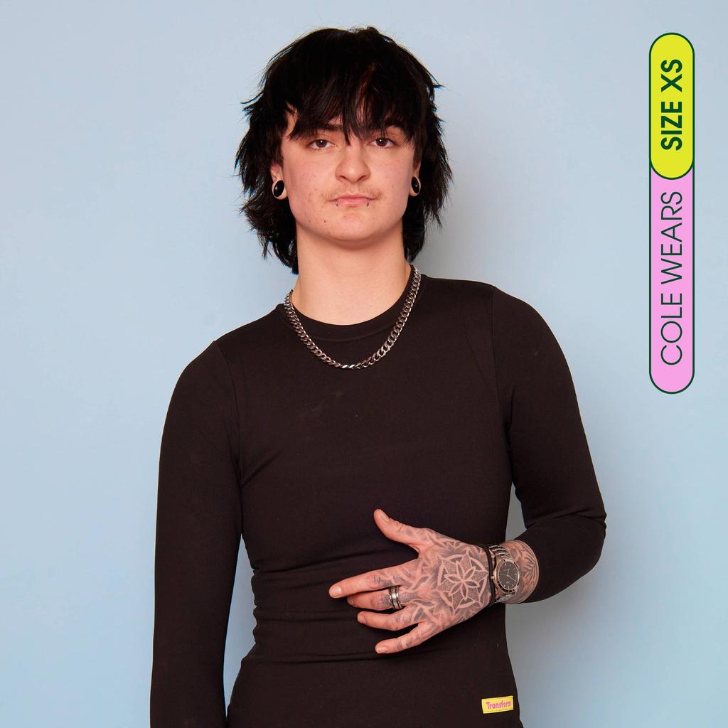 Cole wearing long sleeve compression shirt made from premium, breathable compression fabric - front view