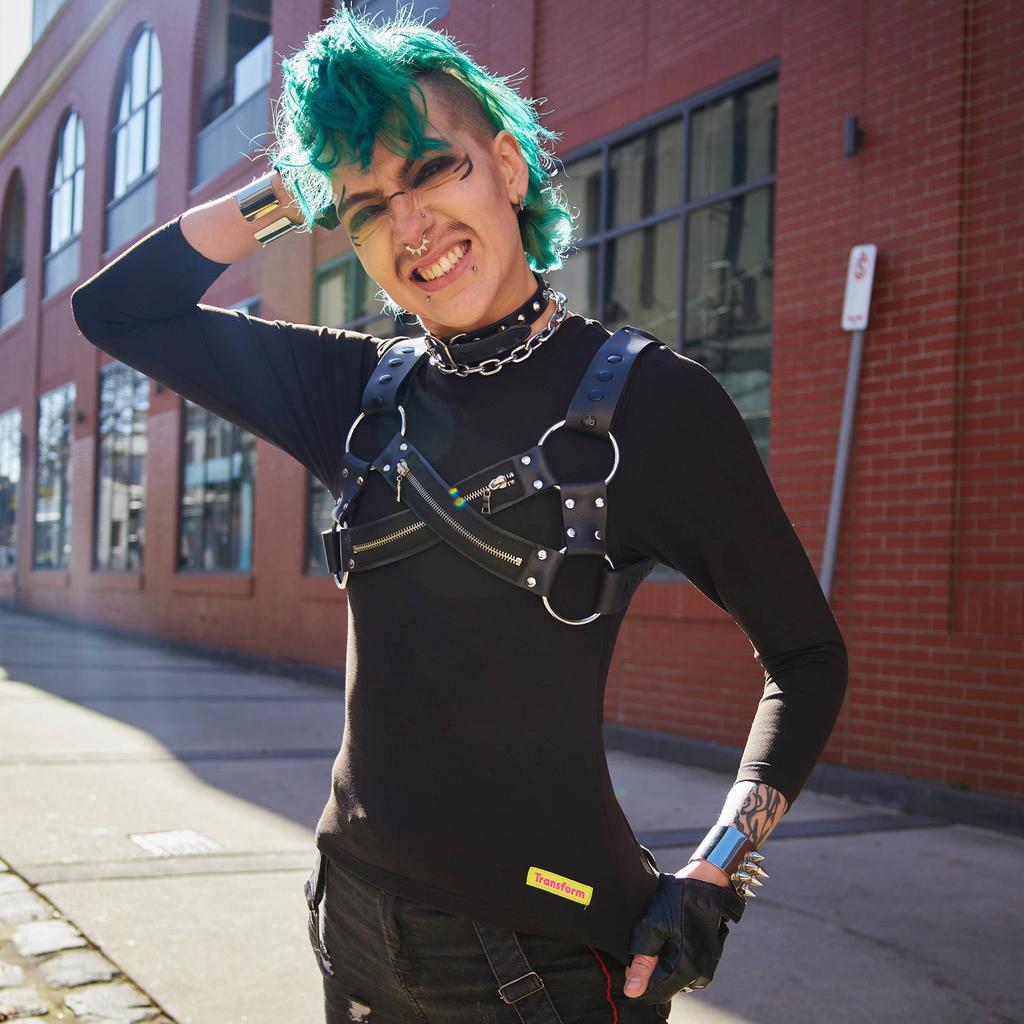 Roxy styling our long sleeve compression shirt made from premium, breathable compression fabric - front view